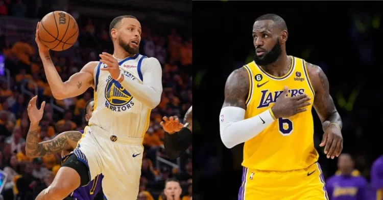 Golden State Warriors Stephen Curry and Los Angeles Lakers LeBron James