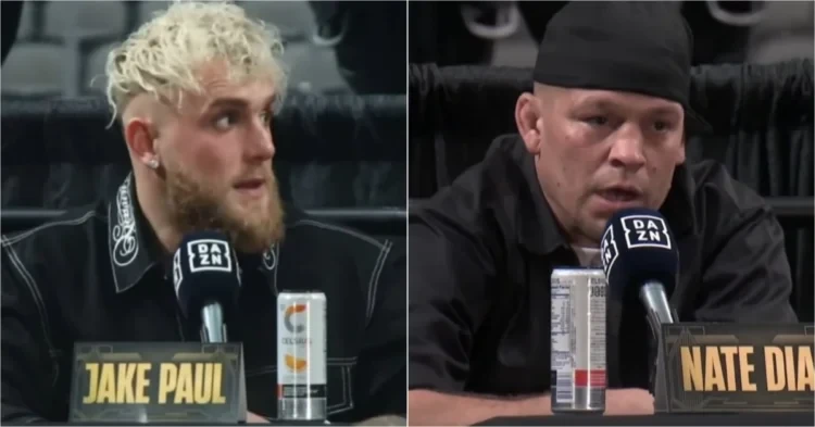Jake Paul (left) and Nate Diaz (right)