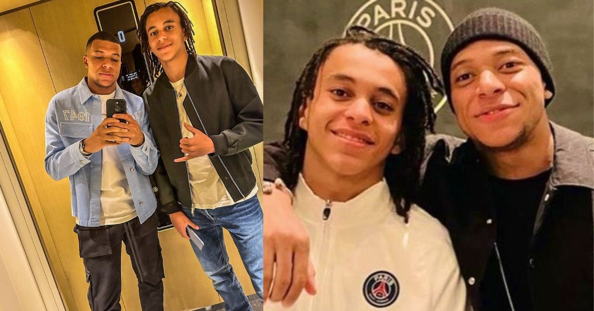 Kylian Mbappe with brother Ethan Mbappe (credits- Twitter, Daily Star)
