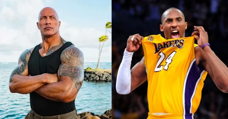 Dwayne Johnson (left); Kobe Bryant (right) (Credits: USA Today and LA Times)