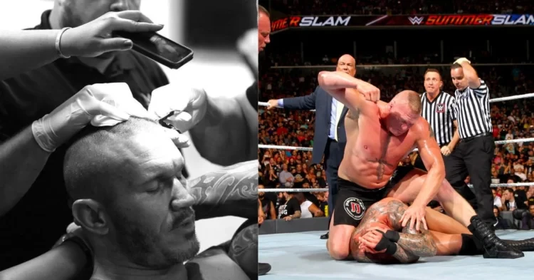 Randy Orton (left); Orton vs. Brock Lesnar (right) (Credits: WWE)