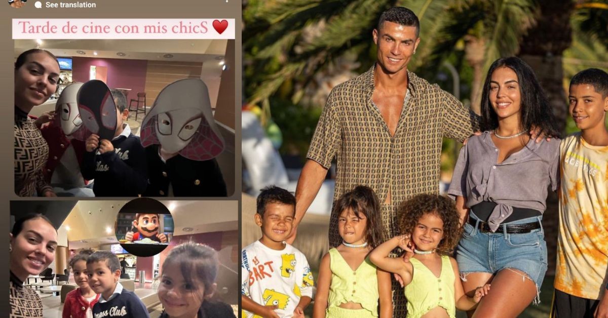 Georgina Rodriguez, Cristiano Ronaldo and their children. 