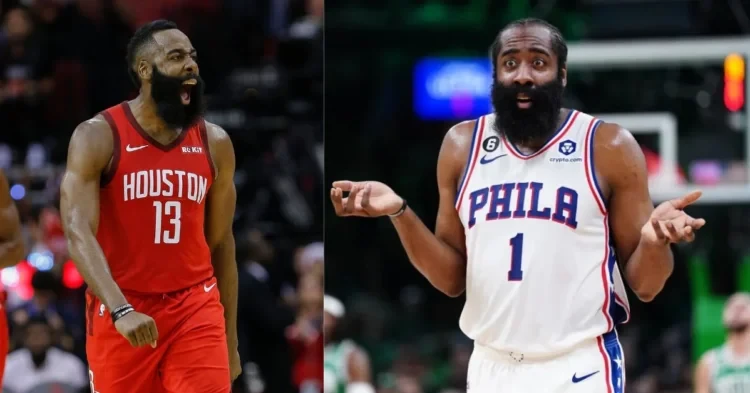 James Harden with the Philadelphia 76ers and Houston Rockets