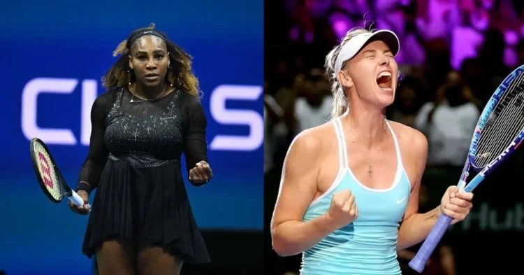 Serena Williams (L) and Maria Sharapova (R)