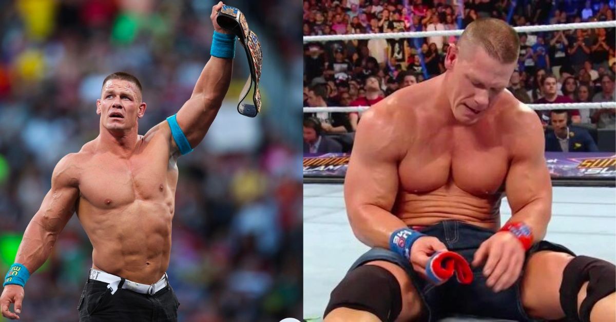 Time may be coming up on John Cena's wrestling career (Credits: Bleacher Report and Twitter)
