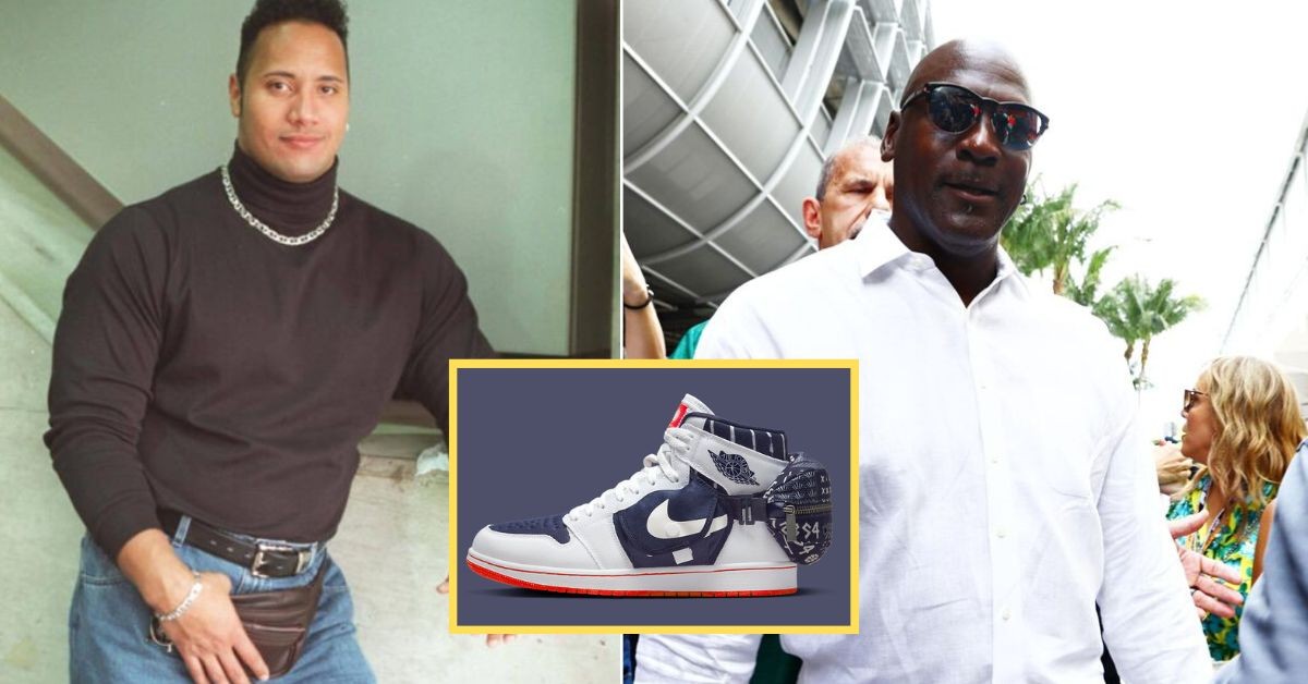 Jordan shoeline inspired by Dwayne Johnson's iconic fanny pack picture