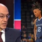 Adam Silver and Ja Morant (Credits - Daily Mail and BroBible)