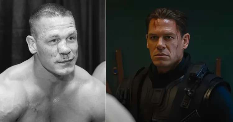 John Cena's nose injury (left)- Cena in Fast and Furious (right)