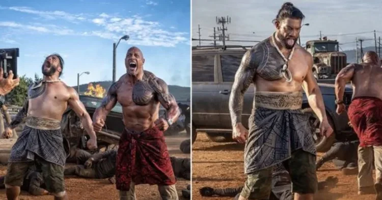 Dwayne The Rock Johnson and Roman Reigns in Hobbs and Shaw