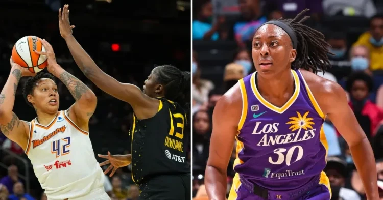 Phoenix Mercury's Brittney Griner and Los Angeles Sparks Nneka Ogwumike