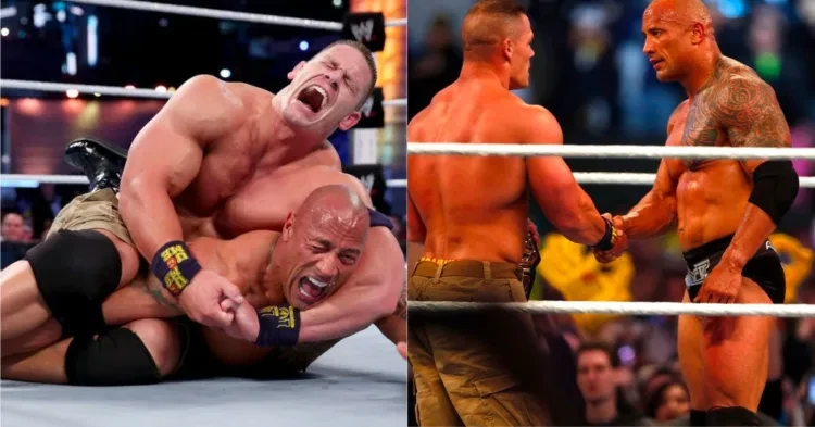 Has John Cena buried the hatchet with The Rock? (Credits: WWE and NJ.com)