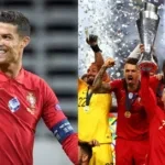 Cristiano Ronaldo (left) Ronaldo with Portugal team (right) (credits- FIFA, BBC)