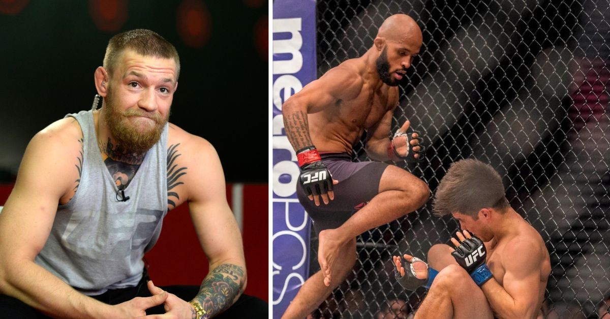 Conor McGregor During His Fight Build Up With Nate Diaz (left) & Henry Cejudo Against Demetrious Johnson at UFC 197 (Right)