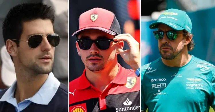 Charles Leclerc and Fernando Alonso will face off against Novak Djokovic at Monaco (Credits: Planet F1, Pinterest, GP Fans)