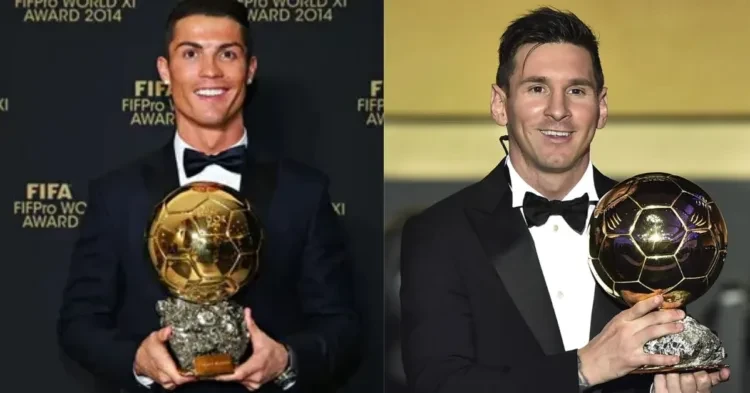 Cristiano Ronaldo (left) Lionel Messi (right) (credits- The Guardian, Goal.com)
