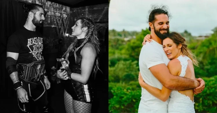 Seth Rollins and Becky Lynch are a power couple in WWE (Credits: Cageside Seats and US Sun)