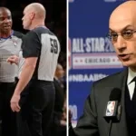 NBA Referees and Commissioner Adam Silver (Credits - NBA.com and MARCA) (Credits - NBA.com and MARCA)