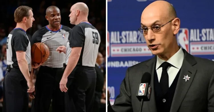 NBA Referees and Commissioner Adam Silver (Credits - NBA.com and MARCA) (Credits - NBA.com and MARCA)