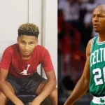 Ray Allen on the court and with his son Ray Allen III