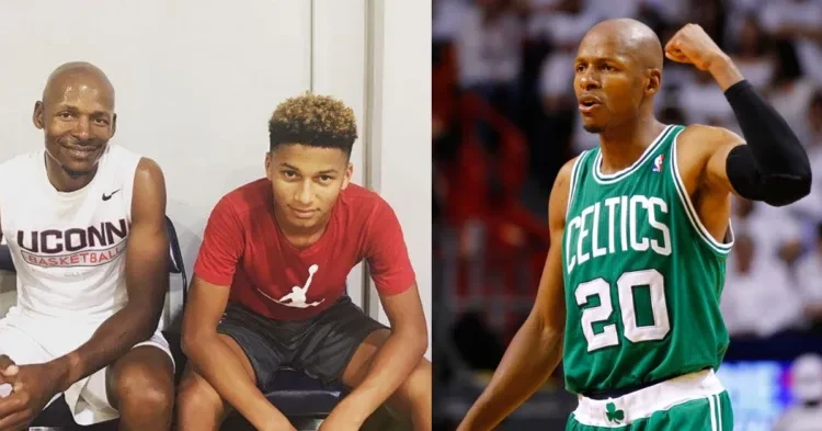 Ray Allen on the court and with his son Ray Allen III