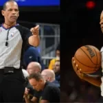 NBA referee Eric Lewis on the court