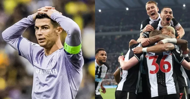 Cristiano Ronaldo (left) Newcastle United (right) (credits- Goal.com, Business Live)