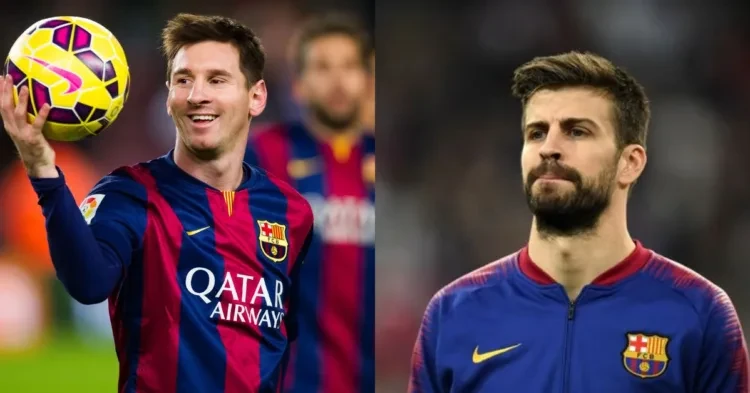 Lionel Messi (left) Gerard Pique (right) (credits- The Independent, The Mirror)