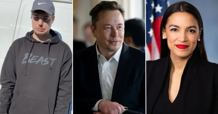 MrBeast questions Elon Musk due to AOC's fake account scandal. (Credits: Twitter, The New York Times & Wikipedia)
