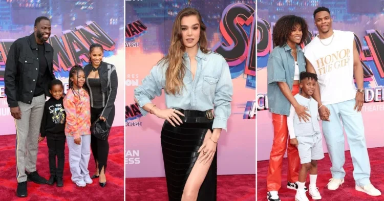 Draymond Green, Hailee Steinfeld and Russell Westbrook at the Spider-Man: Across the Spider-verse Premier (Credits - Pagesix.com)
