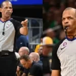 NBA Referee Eric Lewis on the court