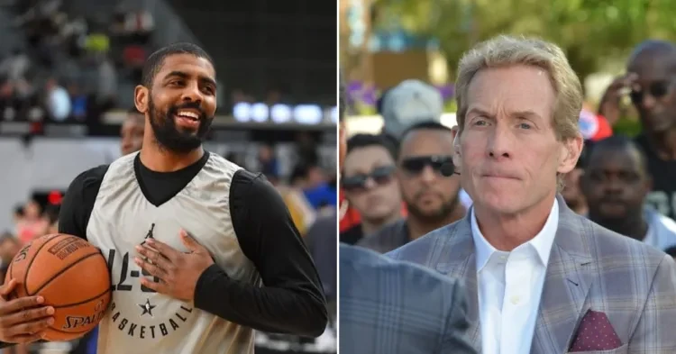 Kyrie Irving and Skip Bayless (Credits - TOOATHLETIC TAKES and Penn Live)