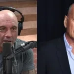 Joe Rogan during his podcast and Bruce Willis