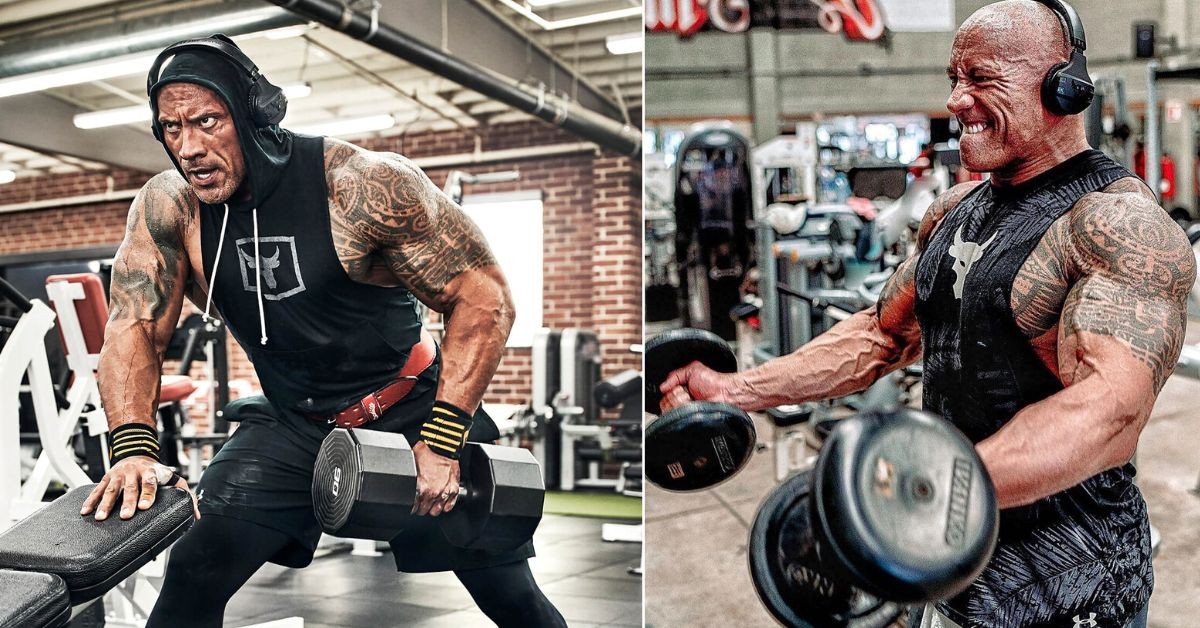 Dwayne Johnson biceps and triceps workout
