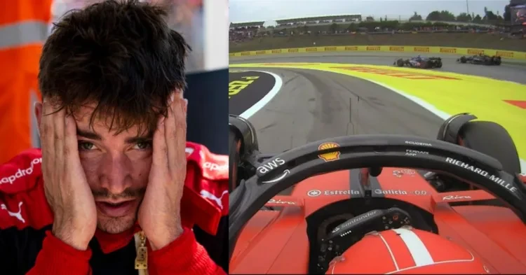 Charles Leclerc disappointed once again after getting knocked out in Q1 at the Spanish Grand Prix (Credits: Sky Sports, Twitter)