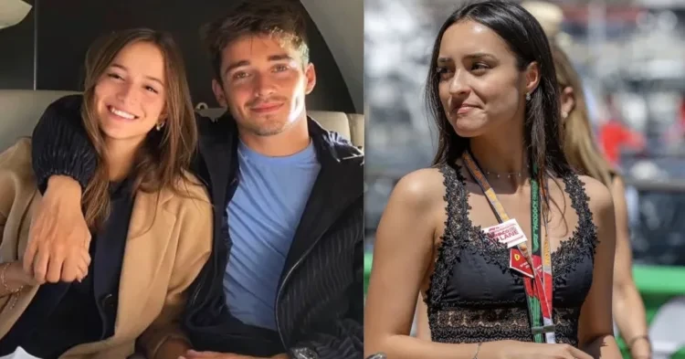 Charles Leclerc with Charlotte Sine (left), Alexandra Saint Mleux (right) (Credits- Pinterest, Twitter)