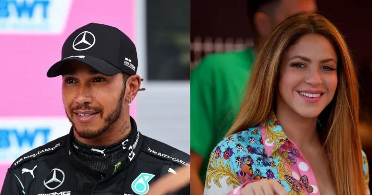 Lewis Hamilton (left), Shakira (right) (Credits- id.motorsport.com, Twitter)