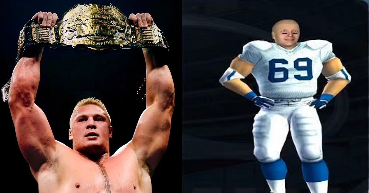 Brock Lesnar as IWGP and in Madden NFL (Credits: Twitter and SK)