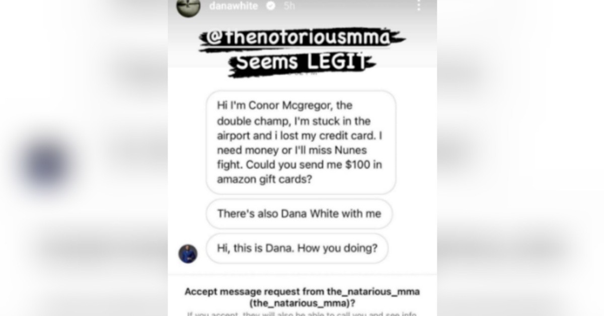 Dana White exposes scam