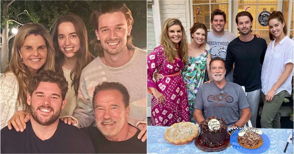Arnold Schwarzenegger with his family 