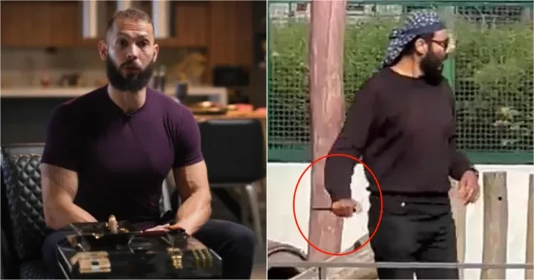 Andrew Tate (left) and France knife attack suspect (right)