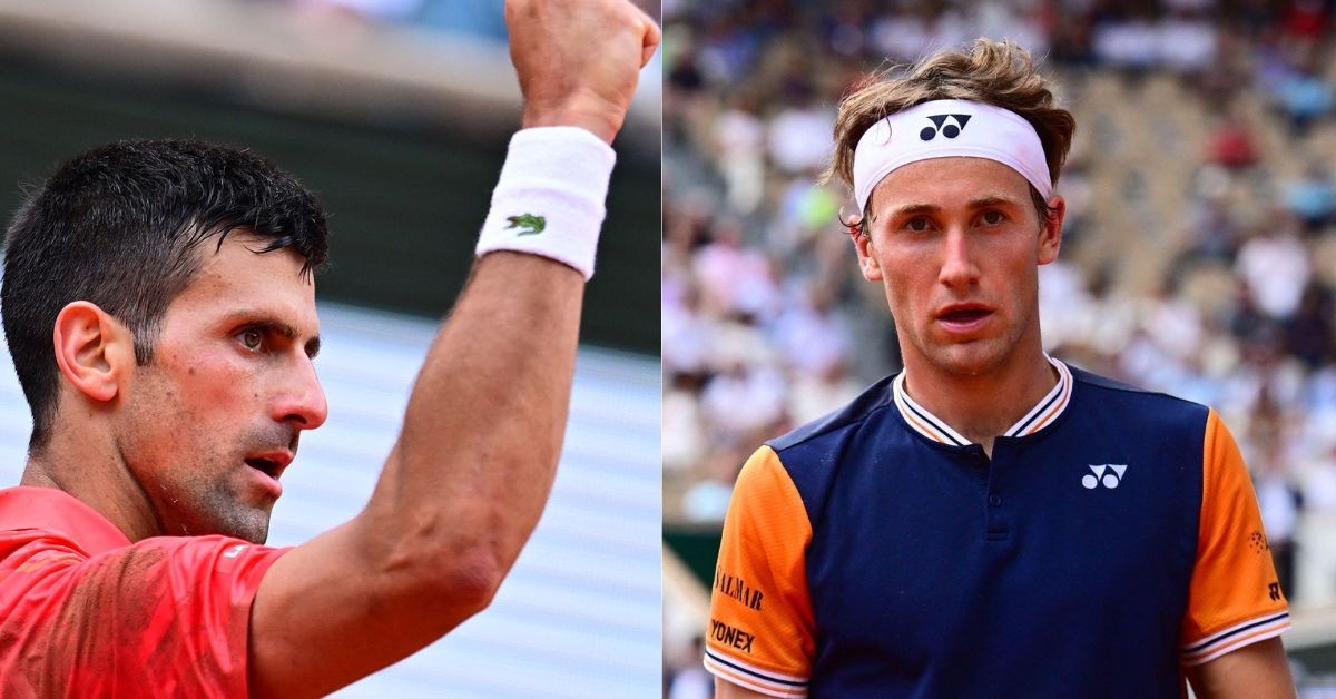 Novak Djokovic (L) and Casper Ruud (R) (Credits Twitter)