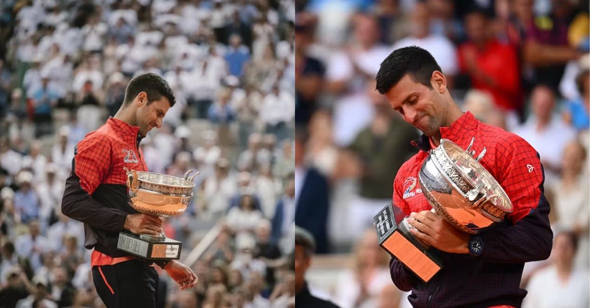 Novak Djokovic with the 2023 French Open title