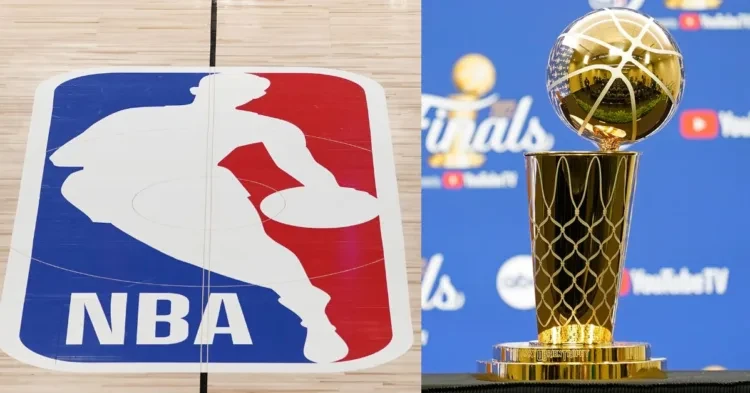 NBA logo and trophy