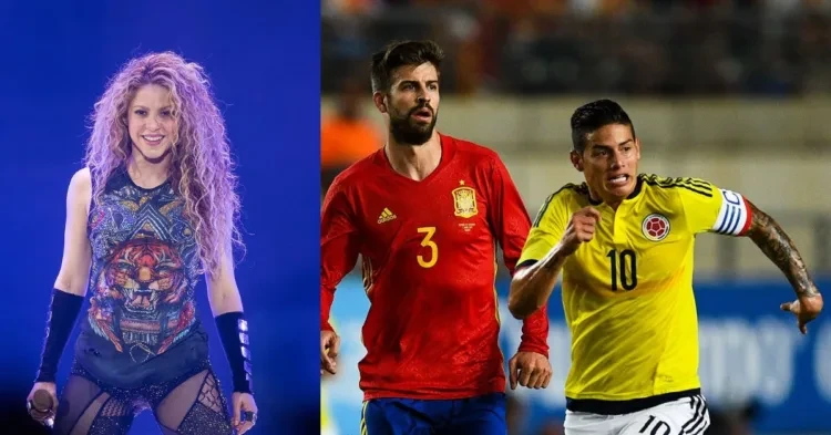 Shakira, Gerard Pique and James Rodriguez.