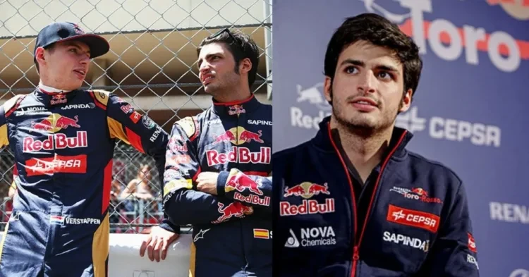 Carlos Sainz driving for Toro Rosso in 2015 alongside Max Verstappen