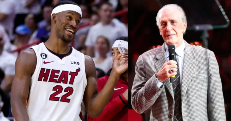 Miami Heat's Pat Riley and Jimmy Butler