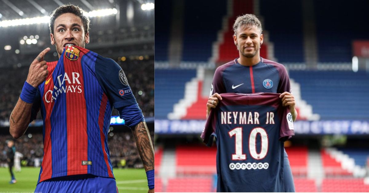Neymar Jr left FC Barcelona for PSG in 2018
