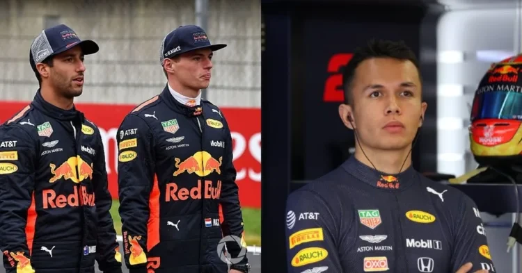 Daniel Ricciardo, Max Verstappen and ex-driver Alex Albon for Red Bull (creditsF1i and Motorsport)
