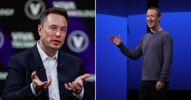 Elon Musk (left) vs Mark Zuckerberg (right) (Source: Twitter)