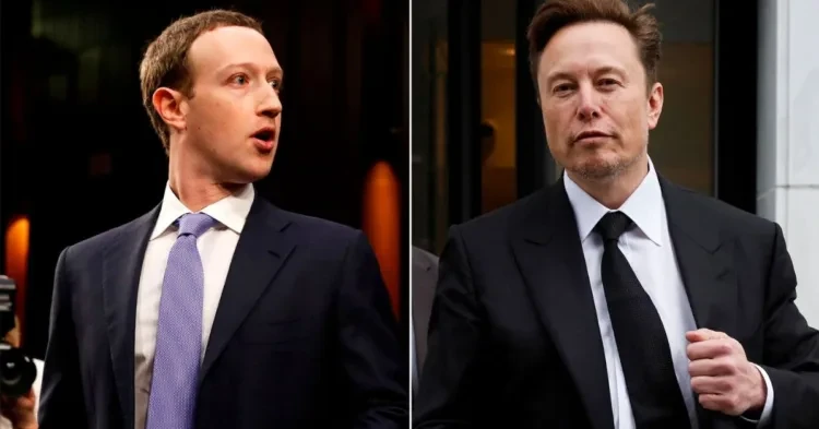 Mark Zuckerberg (left), Elon Musk( right)
